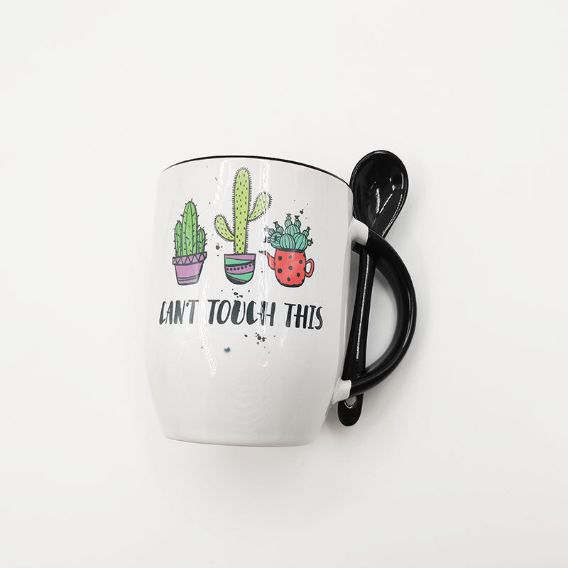 Personalized 11oz Sublimation Ceramic Travel Color Spoon Custom Coffee Mug Cup