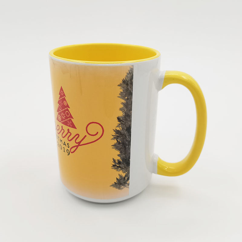 15 oz. Sublimation Two-Tone Mugs – Inside and Handle Colored