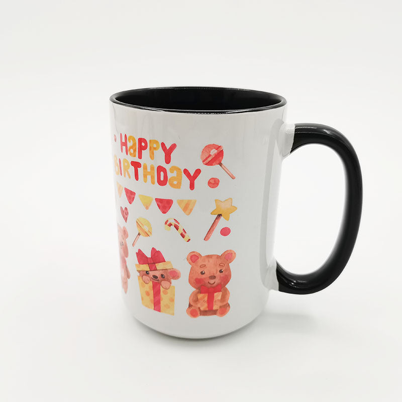 15 oz. Sublimation Two-Tone Mugs – Inside and Handle Colored