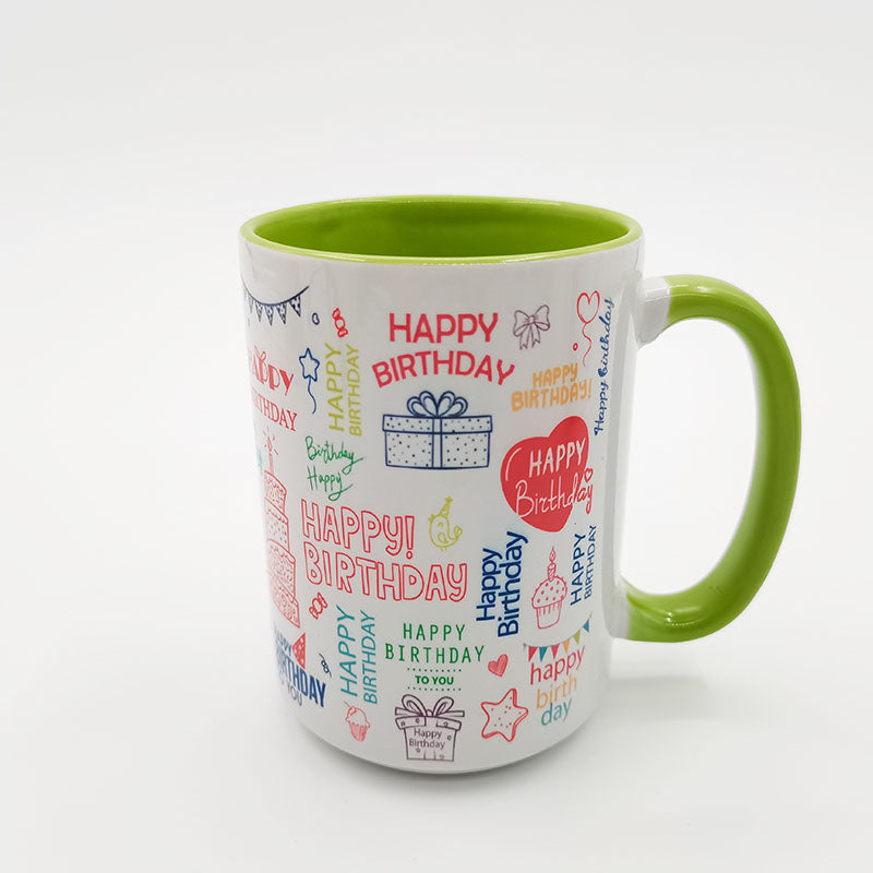 15 oz. Sublimation Two-Tone Mugs – Inside and Handle Colored