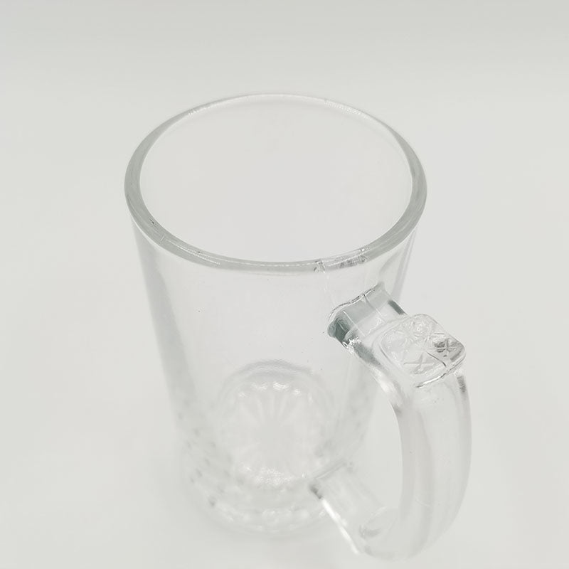 sublimation glass beer mugs 16oz handle frosted glass mug with custom logo