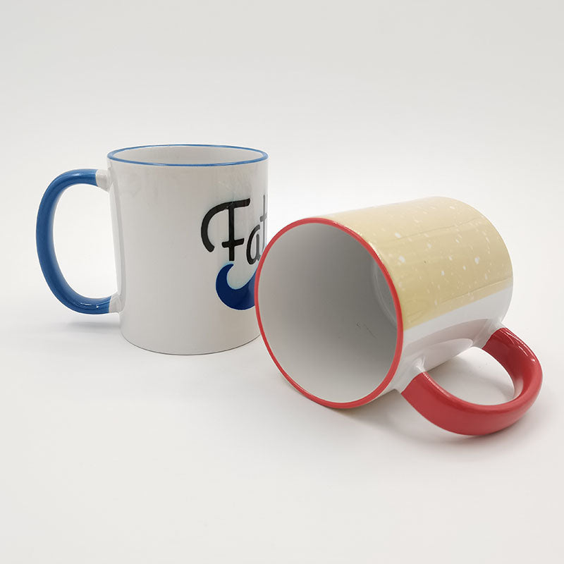 ThinkSub Wholesale Custom11 oz. Sublimation Two-Tone Mugs – Handle, Rim