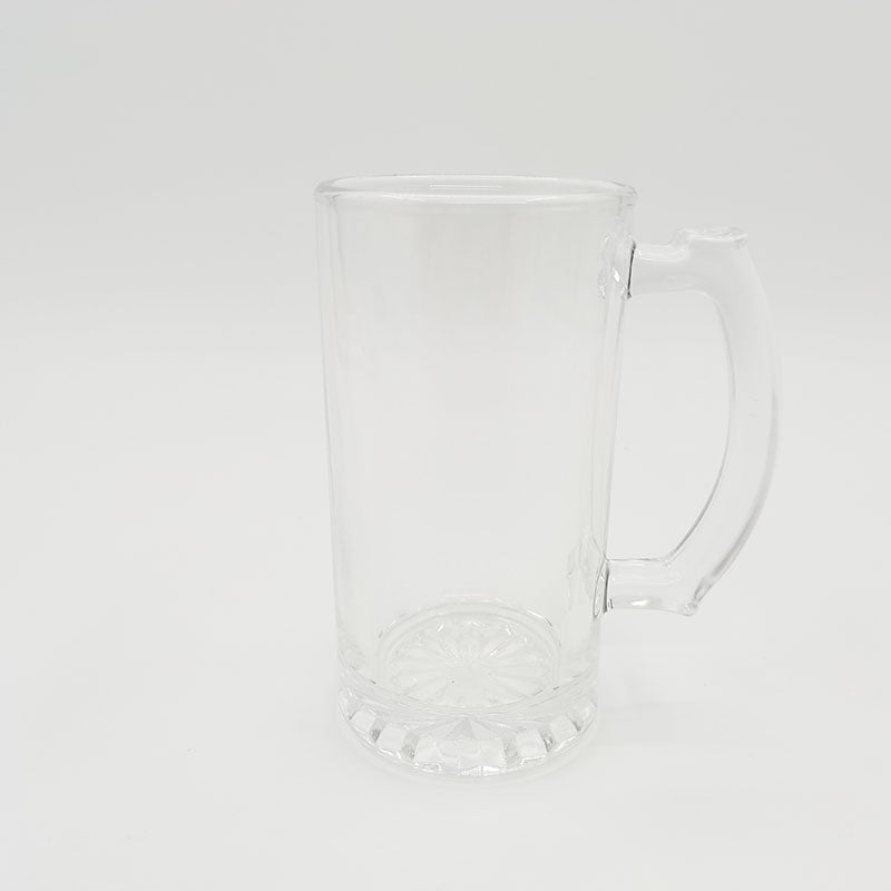 sublimation glass beer mugs 16oz handle frosted glass mug with custom logo