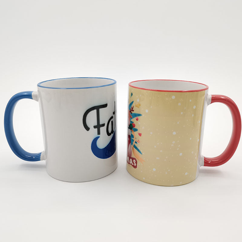 ThinkSub Wholesale Custom11 oz. Sublimation Two-Tone Mugs – Handle, Rim