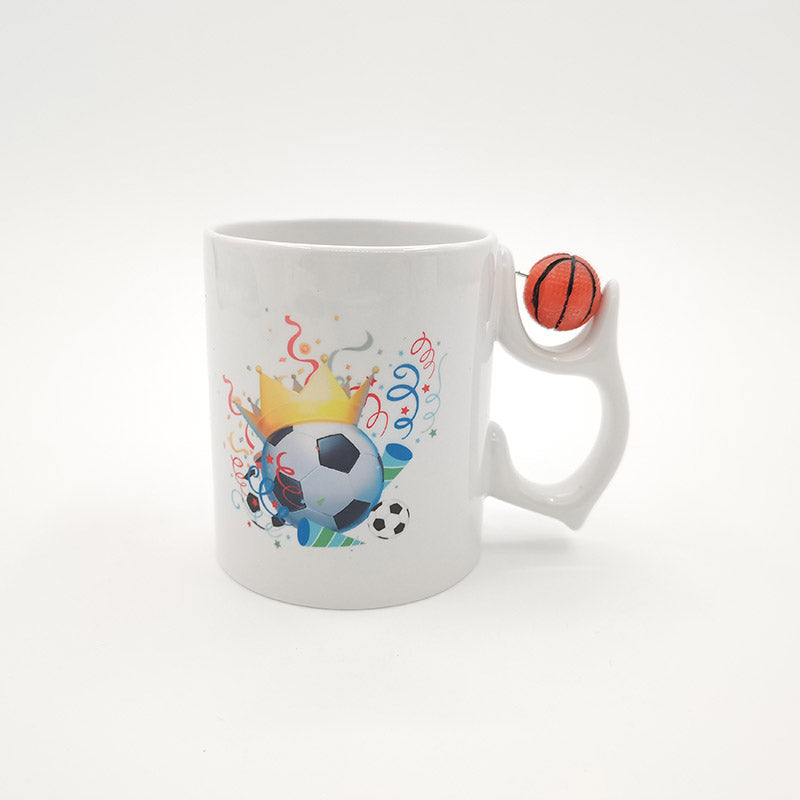 Wholesale Custom Sublimation Blanks Ceramic Football White Coffee Mug