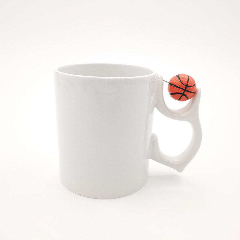 Wholesale Custom Sublimation Blanks Ceramic Football White Coffee Mug